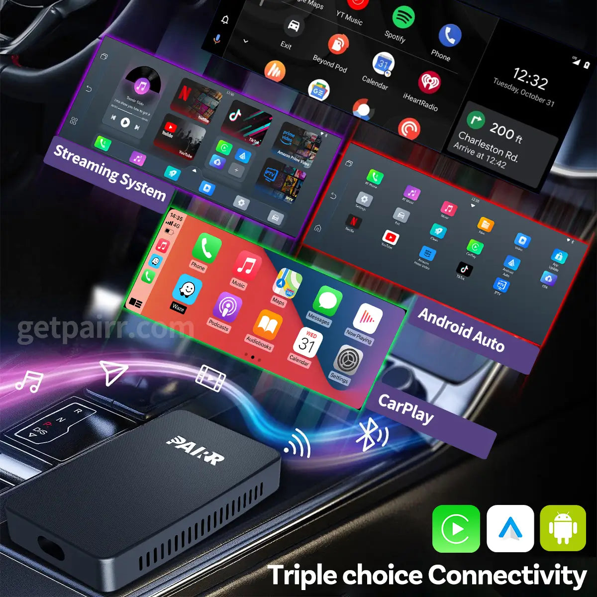 2025 NEW Upgrade Pairr Max Pro-Netflix /YouTube/ IPTV/TikTok Wireless CarPlay/ Android Auto Car Box
